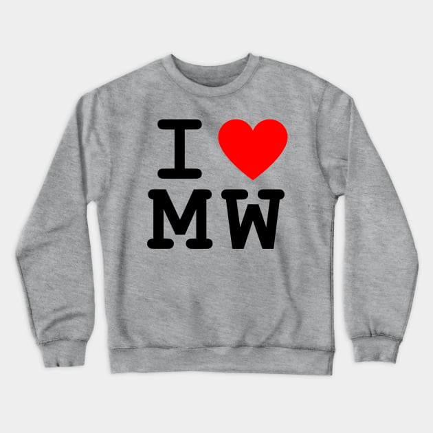 I Heart MW Crewneck Sweatshirt by MatthewWinkler